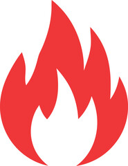 Red Fire Symbol Icon Isolated on White Background