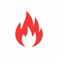 Red Fire Symbol Icon Isolated on White Background