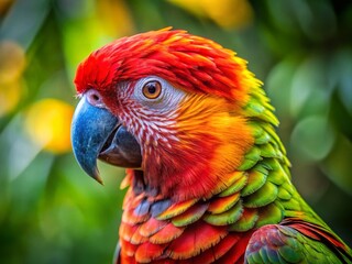 Fototapeta premium Close-up Parrot Portrait, Detailed, Natural Light, Copy Space