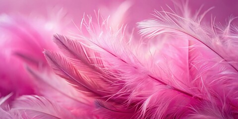 Obraz premium Close-up Pink Feathers on Pink Background - Documentary Photography