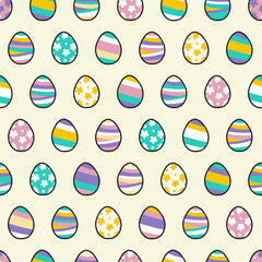 Festive Colorful Decorative Easter Egg Pattern. Perfect for seasonal celebrations, invitations, or social media graphics, ideal for Easter-themed projects and spring events.