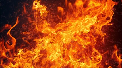 Closeup of fire burning background