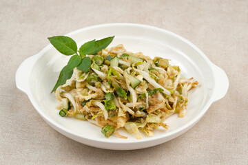 Karedok, raw vegetable salad with peanut sauce dressing, Sundanese signature dish. Indonesian food
