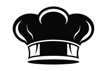 chefs hat line art silhouette vector illustration