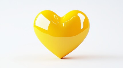 3D yellow heart icon on a white background.