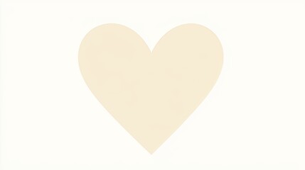 Fototapeta premium solid color beige heart shape. beige heart shape on white background