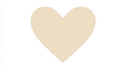 Fototapeta premium solid color beige heart shape. beige heart shape on white background