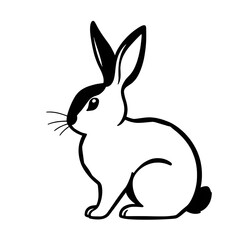Obraz premium Rabbit illustration icon, black silhouette vector