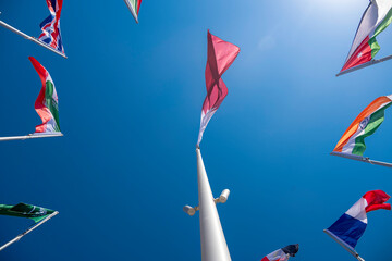 The Flag Plaza, displays 119 flags from countries with authorized diplomatic missions, including...