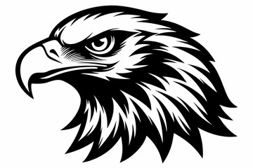 Obraz premium eagle head line art silhouette vector illustration
