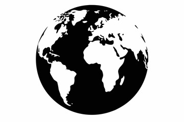 Obraz premium globe line art silhouette vector illustration
