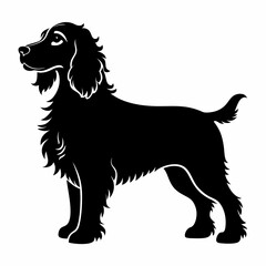 Cocker Spaniel silhouette vector black animal on white background 