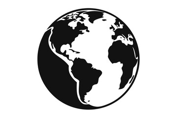 globe line art silhouette vector illustration