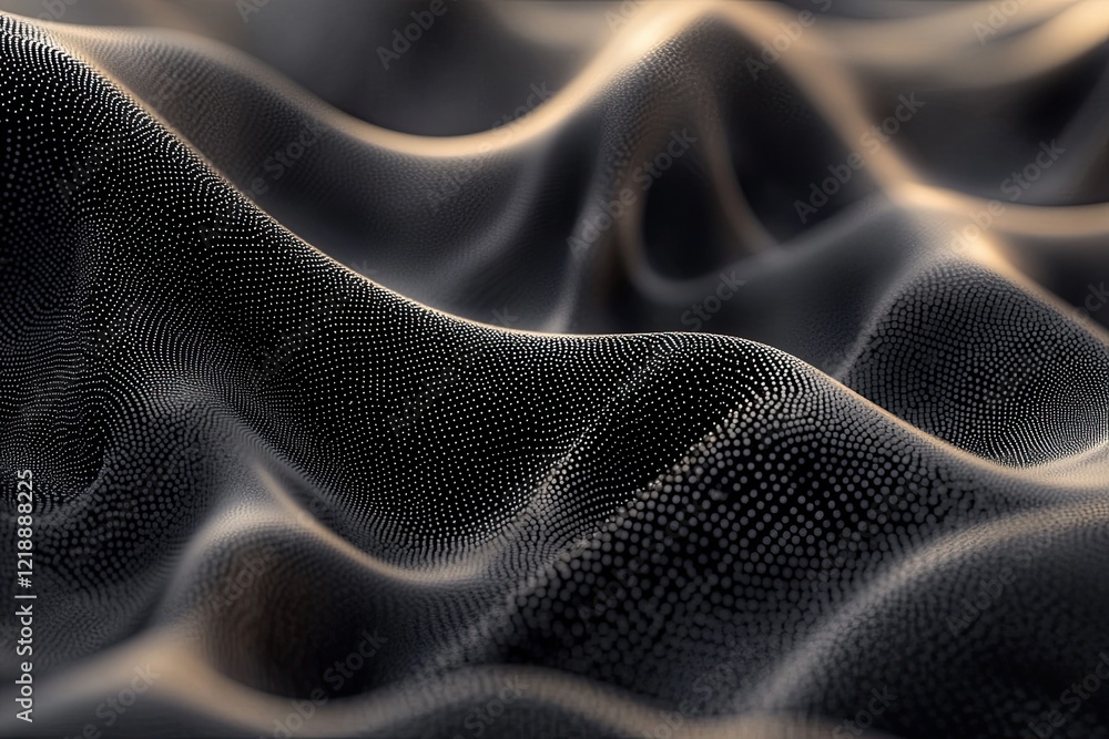 Fototapete waves of round small particles flowing smoothly in an abstract design