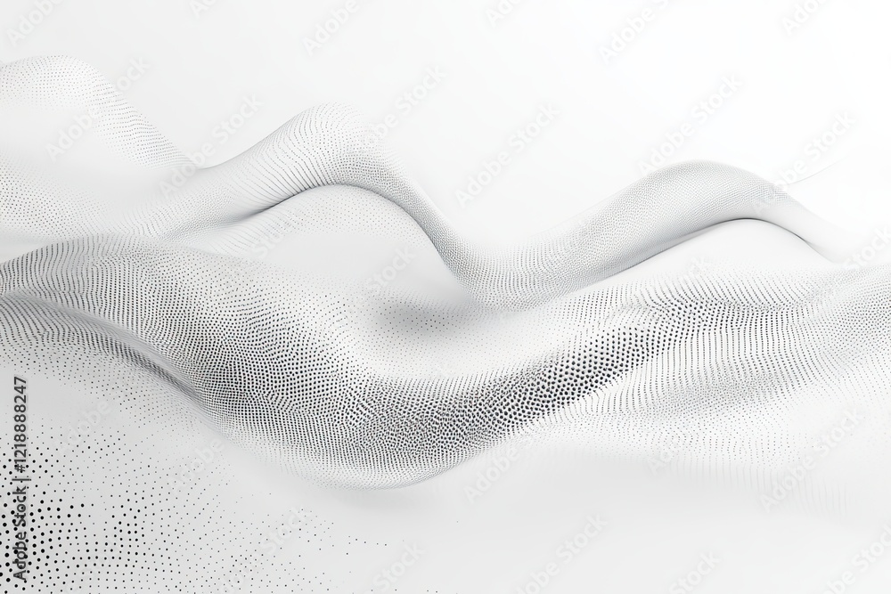 Fototapete waves of round small particles flowing smoothly in an abstract design