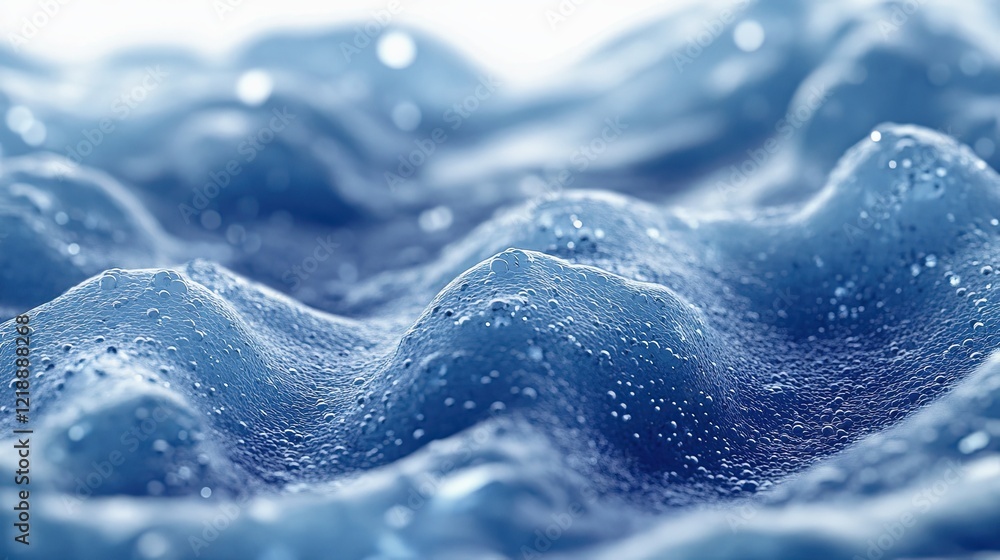Poster waves of round small particles flowing smoothly in an abstract design