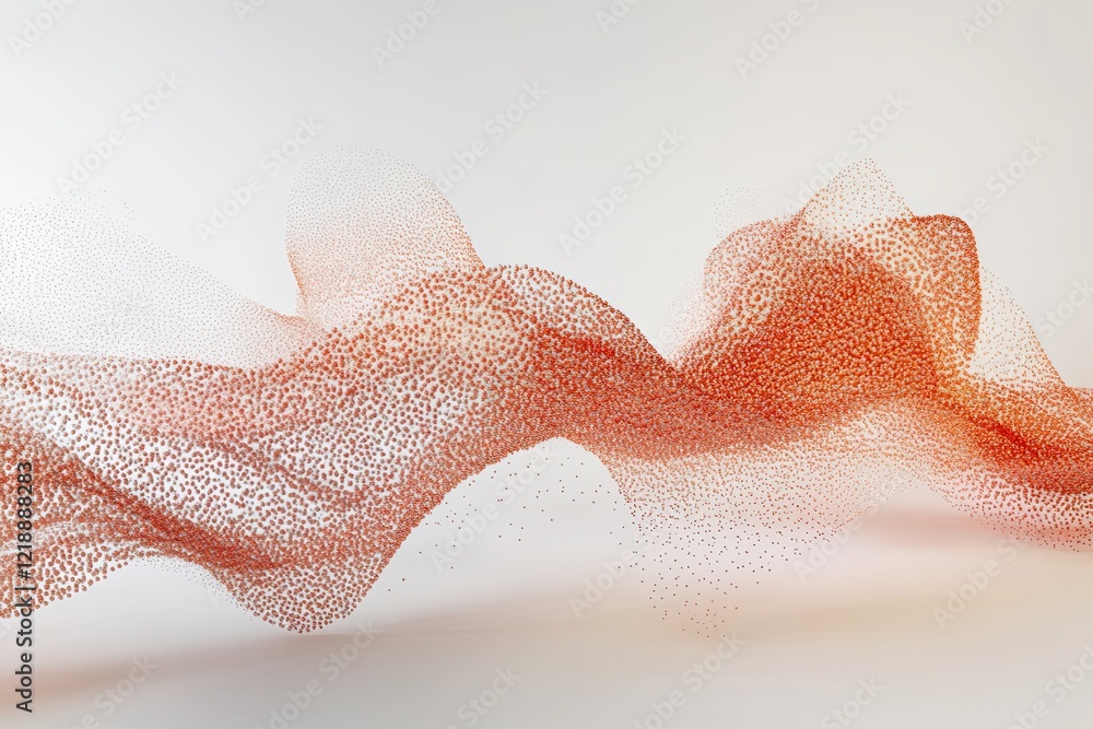 Poster waves of round small particles flowing smoothly in an abstract design