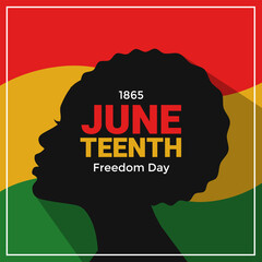 Juneteenth greeting social media post with afro woman