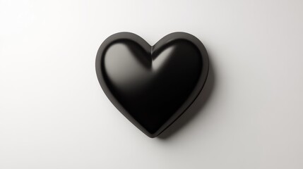 Fototapeta premium solid color black heart shape. black heart shape on white background