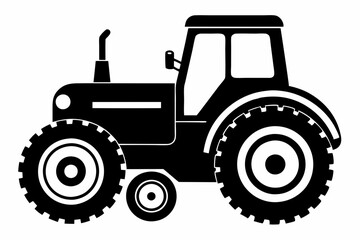 tractor line art silhouette vector illustration