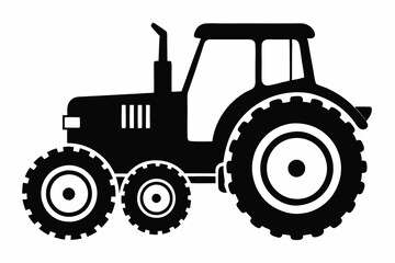 tractor line art silhouette vector illustration