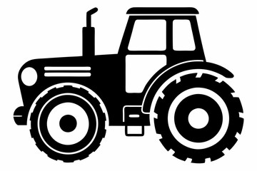 tractor line art silhouette vector illustration