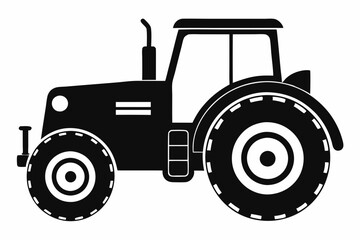 tractor line art silhouette vector illustration