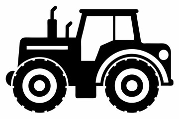 tractor line art silhouette vector illustration