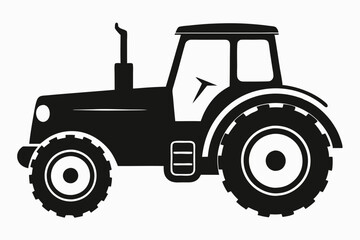 tractor line art silhouette vector illustration