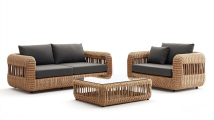 Wicker Sofa Set for Outdoor Living