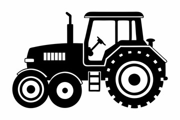 tractor line art silhouette vector illustration