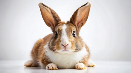 Cute Brown and White Rabbit Low Light Photo