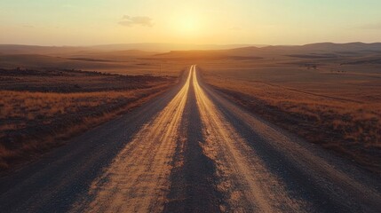 Fototapeta premium Sunset Road to Horizon