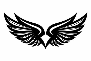 wings line art silhouette vector illustration