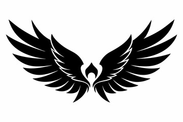 wings line art silhouette vector illustration