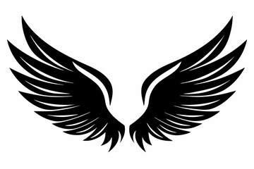 wings line art silhouette vector illustration