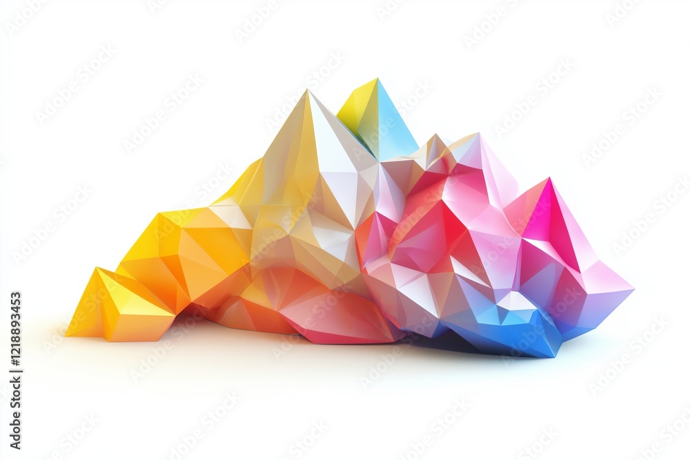 Poster randomized faceted surfaces in low-poly style