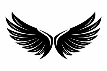 wings line art silhouette vector illustration
