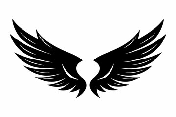 Fototapeta premium wings line art silhouette vector illustration