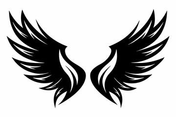 wings line art silhouette vector illustration
