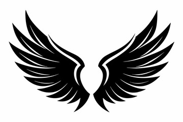 wings line art silhouette vector illustration
