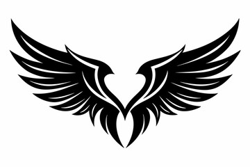 wings line art silhouette vector illustration