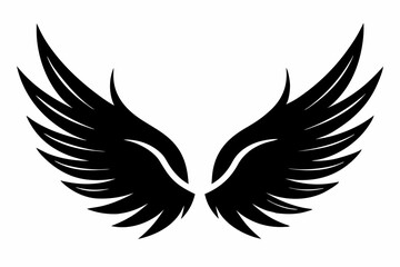 wings line art silhouette vector illustration