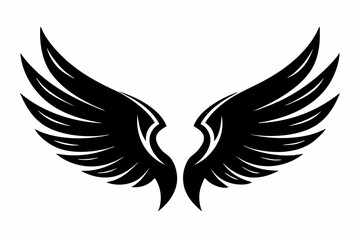 wings line art silhouette vector illustration