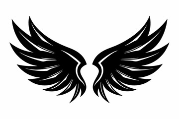 wings line art silhouette vector illustration