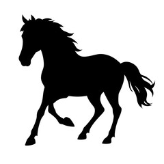 Horse illustration icon, black silhouette vector