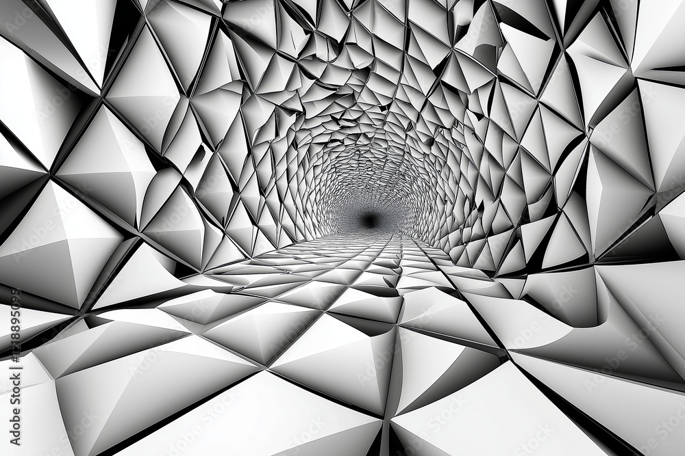 Aufkleber seamless geometric tiling in 3d space.