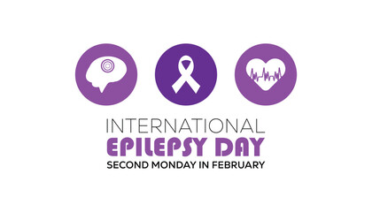 February is International Epilepsy Day. Vector template Design for banner, greeting card, poster, prints, social media post ,flyer , T shirt with background.
