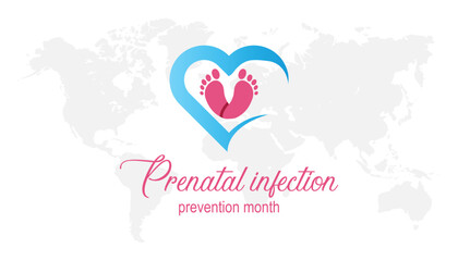 February is International Prenatal Infection Prevention Month. Vector template Design for banner, greeting card, poster, prints, social media post ,flyer , T shirt with background.