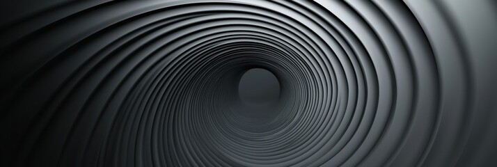 Abstract circular tunnel with rippled metal texture creating illusion of depth